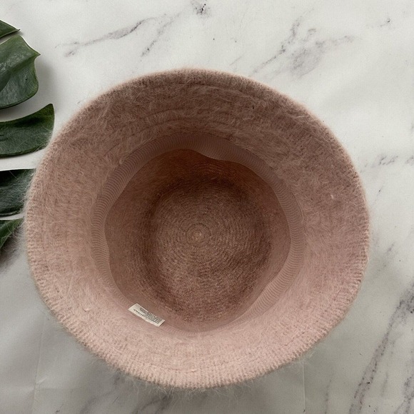Vintage Unbranded Y2k Fuzzy Bucket Hat One Size Pink Angora Blend Knit Pastel - Picture 5 of 6